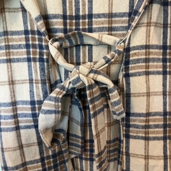 NWT Entro Plaid Flannel and Corduroy Sleeved Draped Front Jacket with Belt - Picture 6 of 8